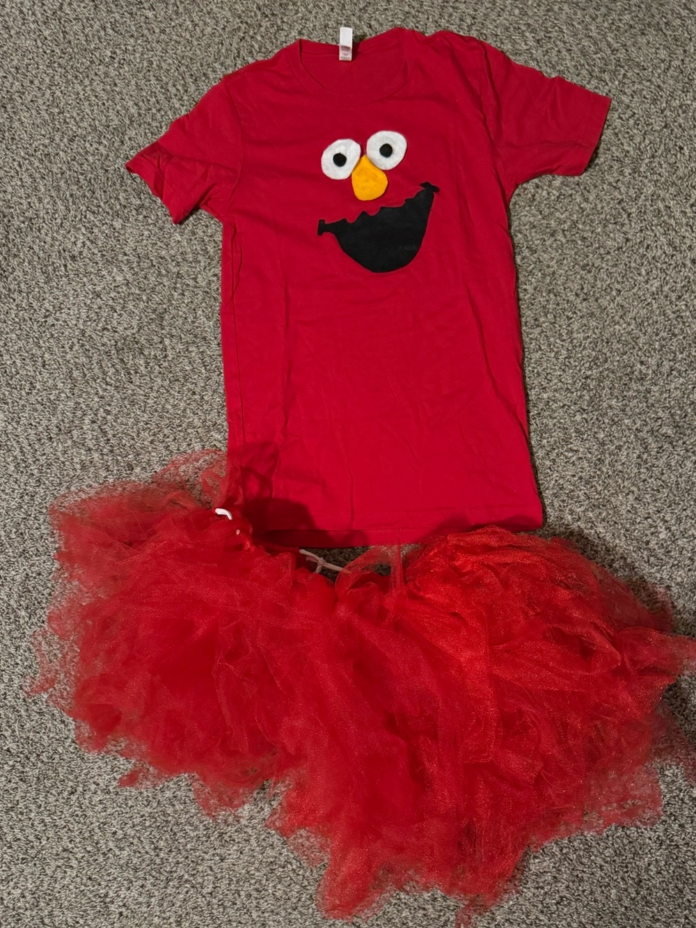 Red Elmo-Inspired Women's Halloween Tee & Tulle Skirt Set